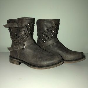 Grey Studded Booties